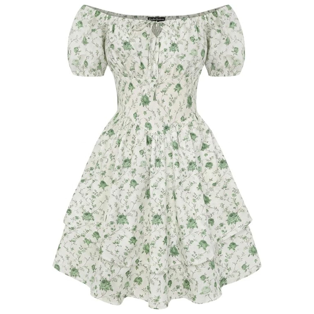 Women's Floral Corset Summer Dresses With Pocket