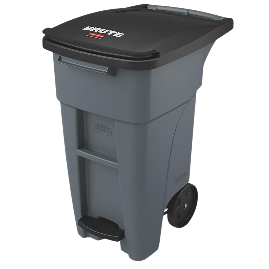 32 Gal Rubbermaid Commercial Products Brute Step-On Rollout Trash Can
