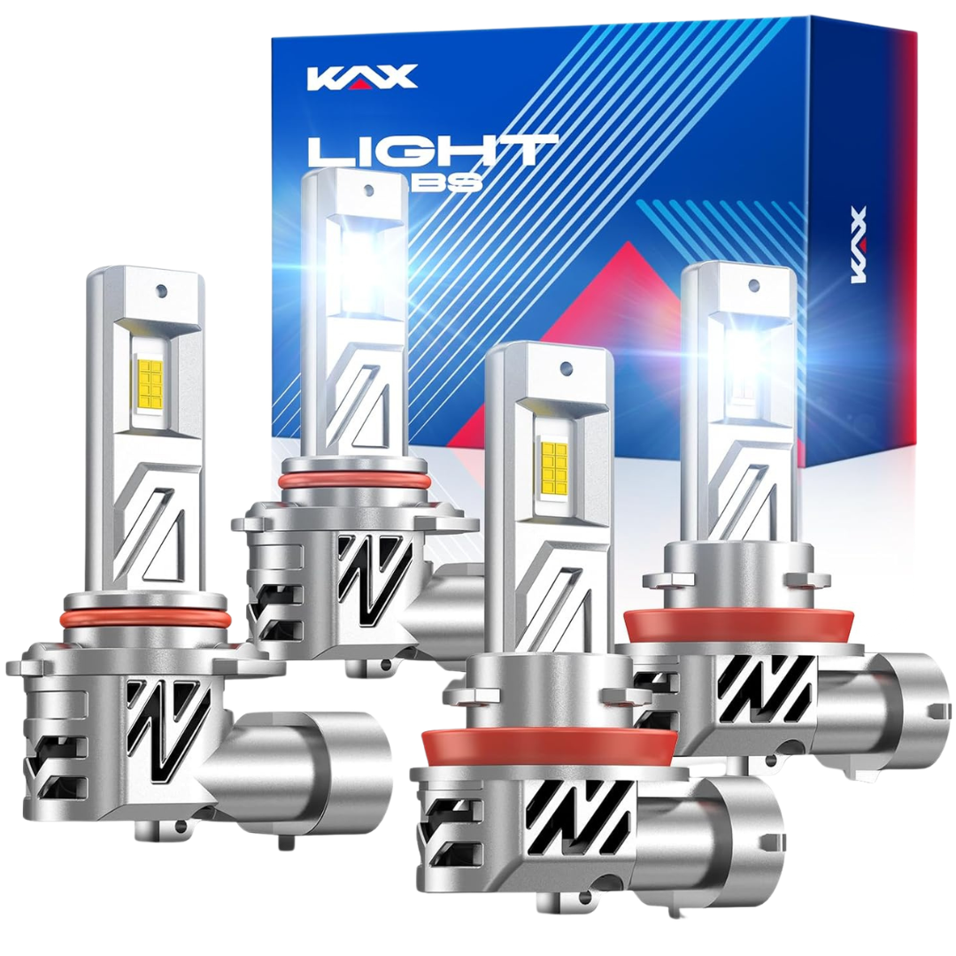 4-Pack KAX Upgrade 15X Brightener 9005 H11 Led Bulbs