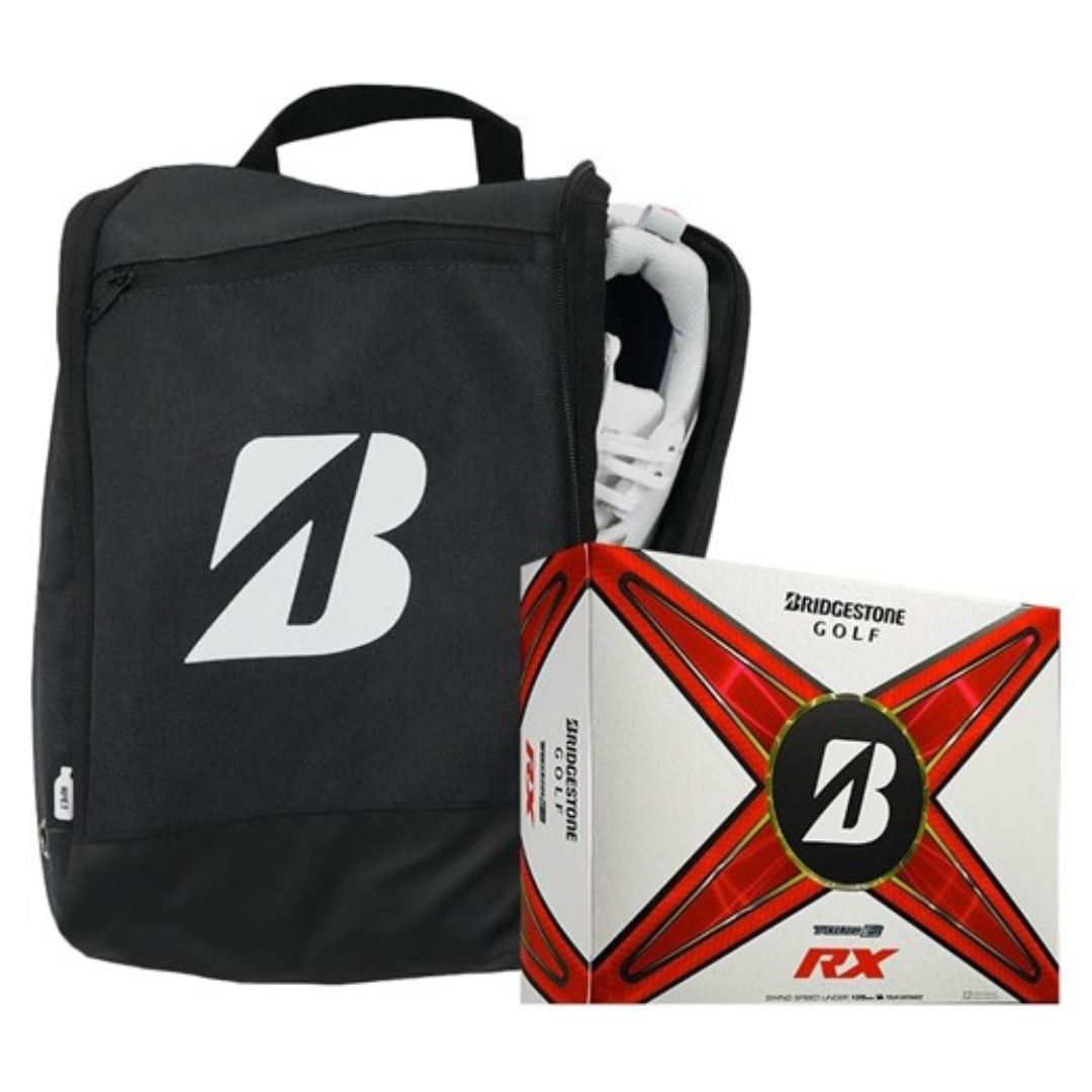 Bridgestone Golf Tour B RX Golf Balls & Shoe Bag Bundle