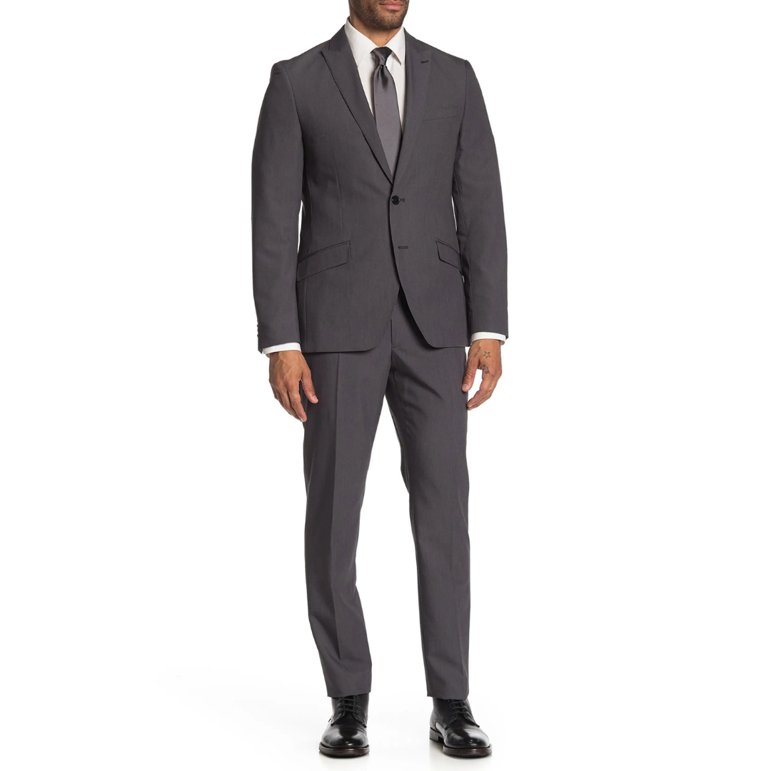 Men's Brixton Solid Two Button Notch Lapel Extra Trim Suit
