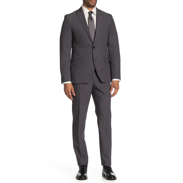 Men's Brixton Solid Two Button Notch Lapel Extra Trim Suit