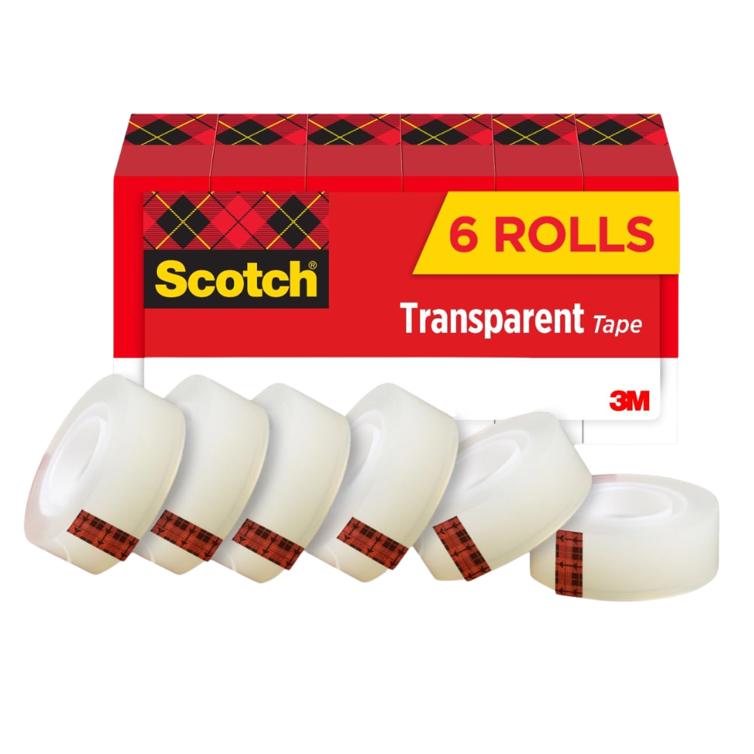 6-Pack Scotch Glossy Transparent Tape (3/4" X 1296")