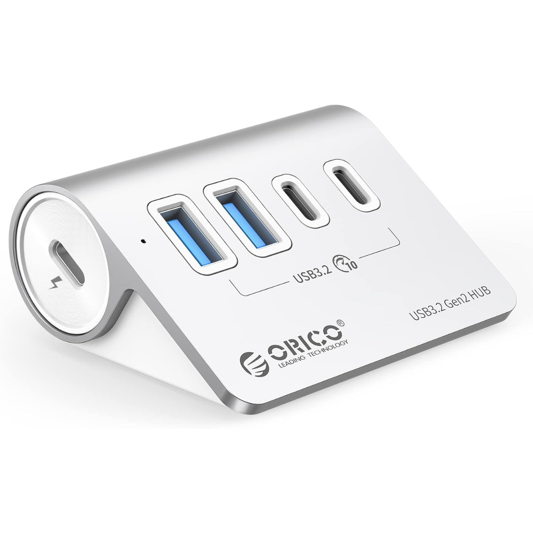 Aluminum 4-Port USB 3.2 Desktop Gen2 Hub W/ 1.64 Ft Cable