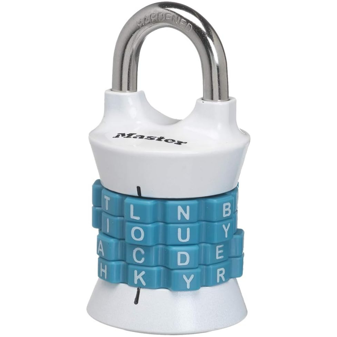 Master Lock 1535DWD Word Combination Indoor Lock (Assorted Colors)