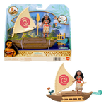 Mattel Disney Moana Small Doll & Floating Boat Playset W/ Heihei Rooster Figure
