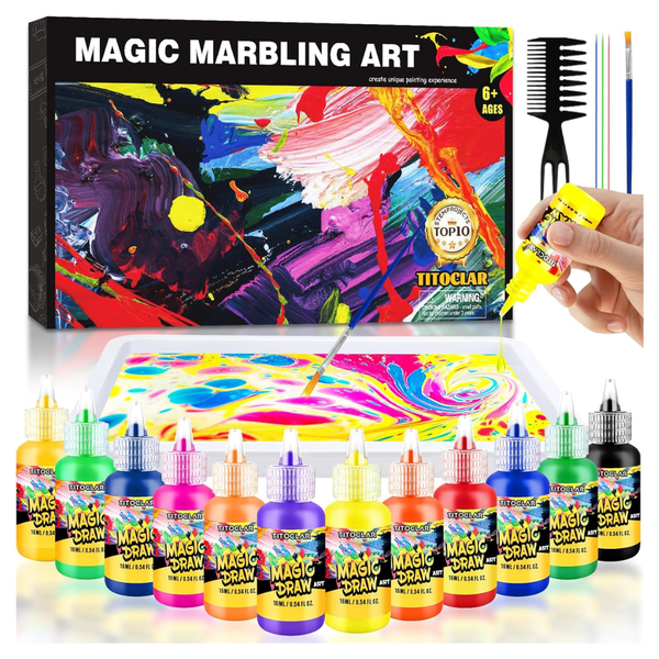 40-Piece Titoclar Kids Magic Water Marbling Paint Kit