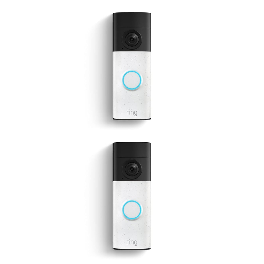 2-Pack Ring Battery Smart Doorbell W/ Retinal 2K & Two-Way Audio (3 Colors)