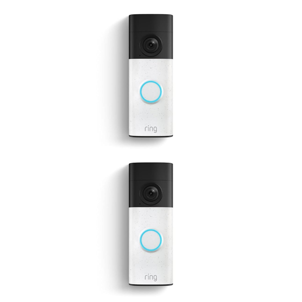 2-Pack Ring Battery Smart Doorbell W/ Retinal 2K & Two-Way Audio (3 Colors)