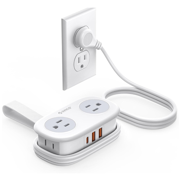 ORICO 7-in-1 20W USB-C Travel Power Strip W/ 4-AC Outlets & 3-USB Ports