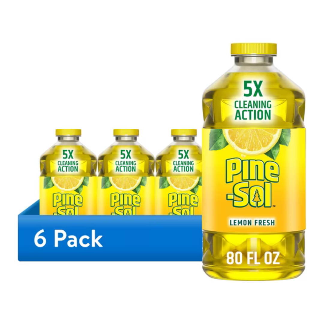 6-Pack 80 oz Pine-Sol Multi-Surface Cleaner, Lemon Fresh