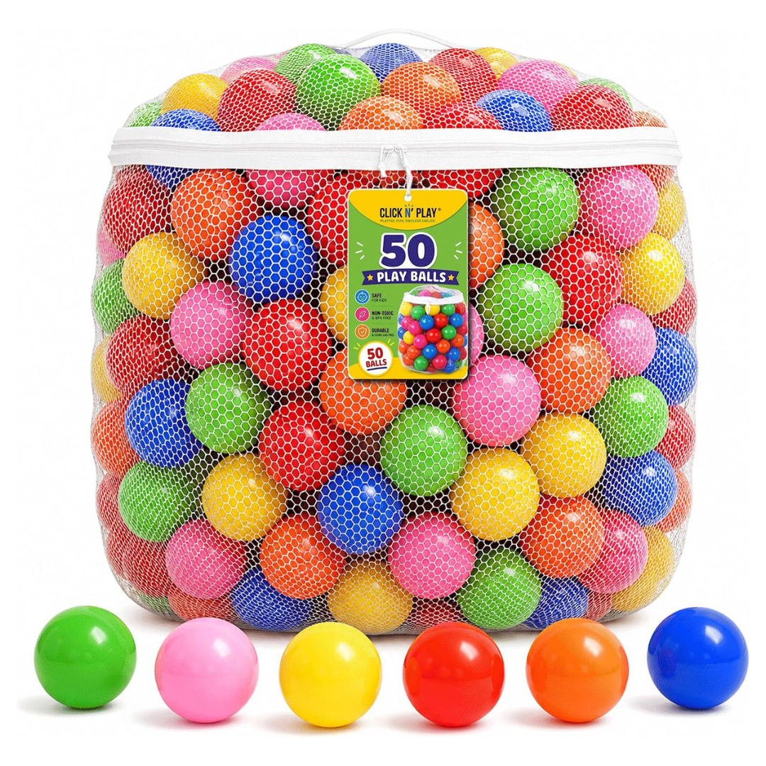 50-Count Click N' Play Plastic Refill Ball Pit Balls For Kids