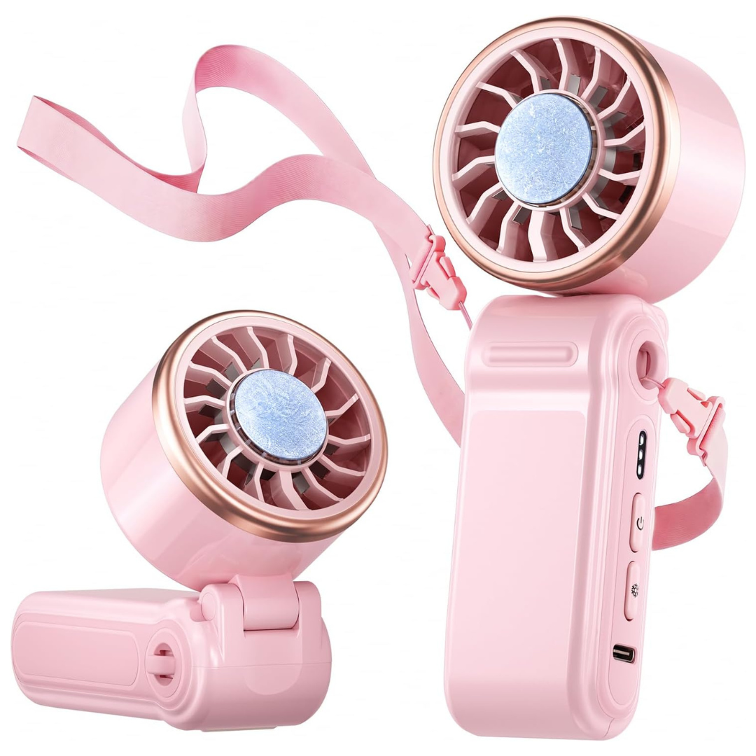 4000mAh Rechargeable Mini Portable Fan W/ Ice Cooling & 3 Speeds