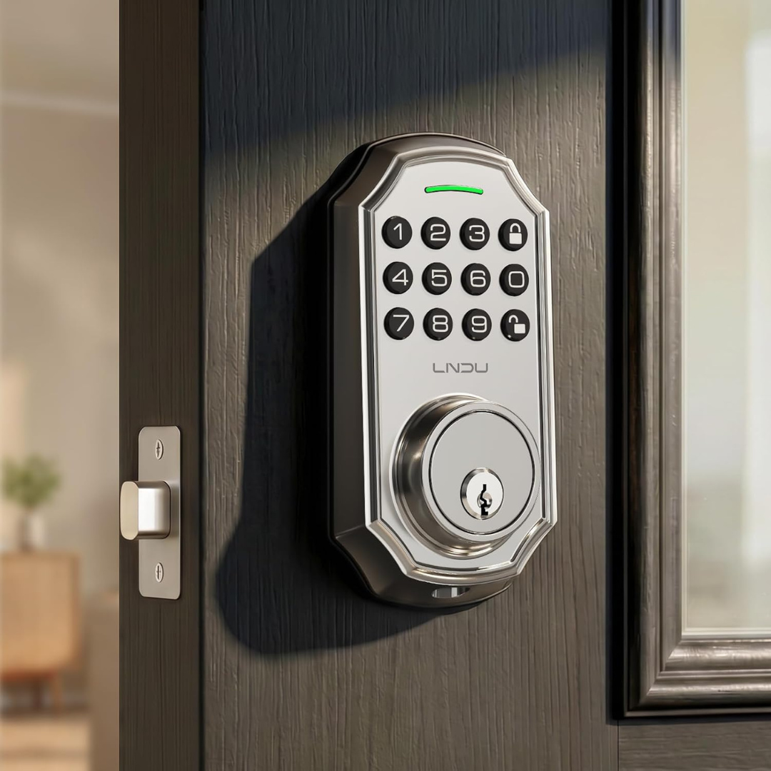 LNDU Electronic Keyless Entry Smart Door Lock With Knob Handles