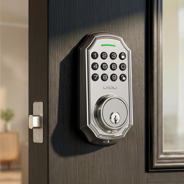 LNDU Electronic Keyless Entry Smart Door Lock With Knob Handles