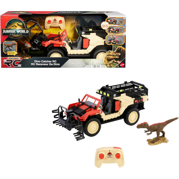Matchbox RC Jurassic World Dino Catcher Truck With Dinosaur Figure