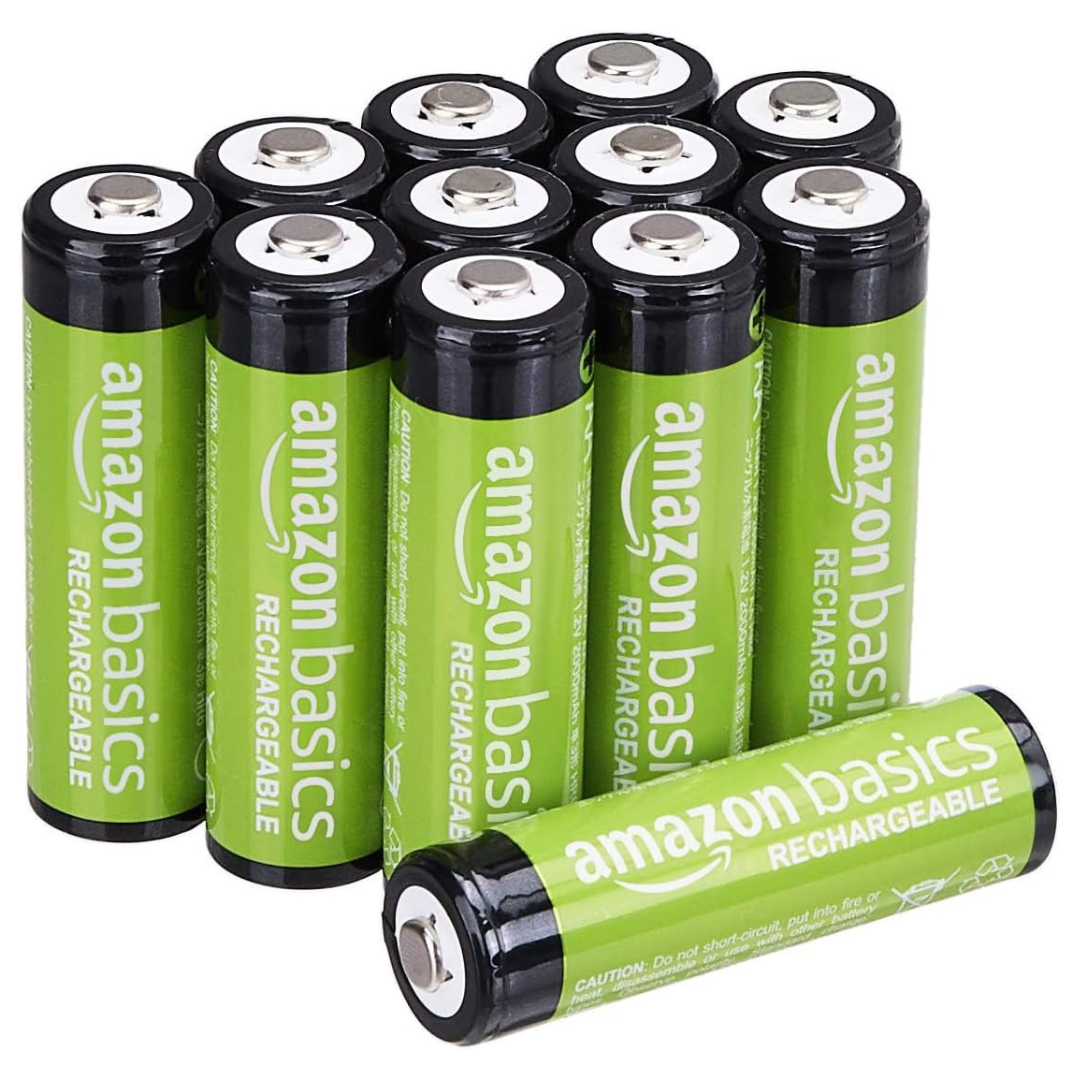 12-Count Amazon Basics AA 2,000 MAh Rechargeable Batteries