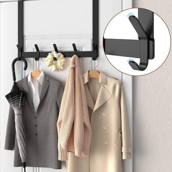 KitchLife Over-the-Door Heavy-Duty Hooks Rack W/ 7'' Extended Arms (2 Colors)