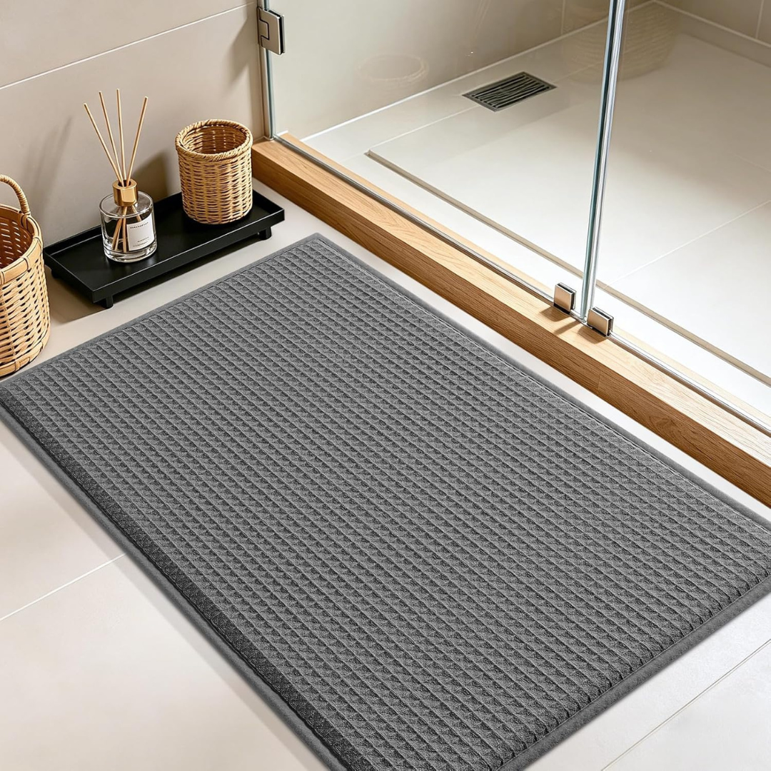 Ultra Soft Absorbent Waffle Bathroom Rugs