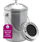 1.3 Galllon Epica Kitchen Countertops Stainless Steel Compost Bin Kicthen