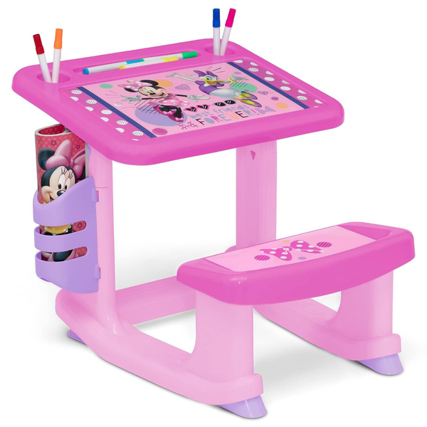 Delta Children Minnie Mouse Draw & Play Desk W/ 10 Markers & Coloring Book