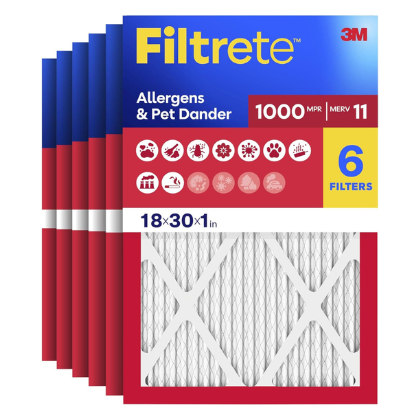 6-Pack Filtrete 18x30x1 MERV 11 HVAC Air Filter