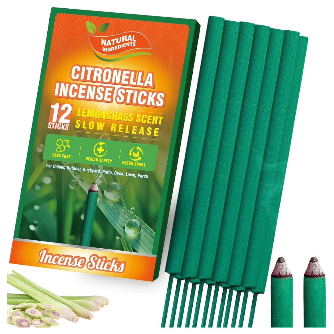 12-Piece FIRIK Large Citronella Natural Lemongrass Incense Sticks