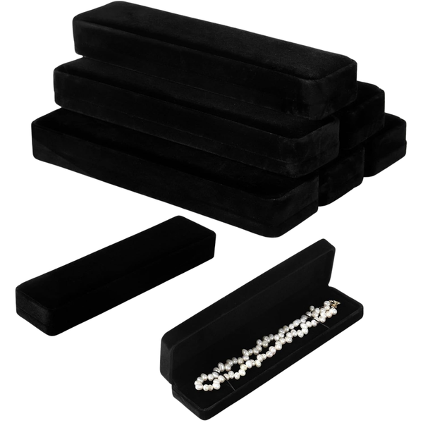 8-Piece Long Velvet Jewelry Chain Necklace Gift Box Set
