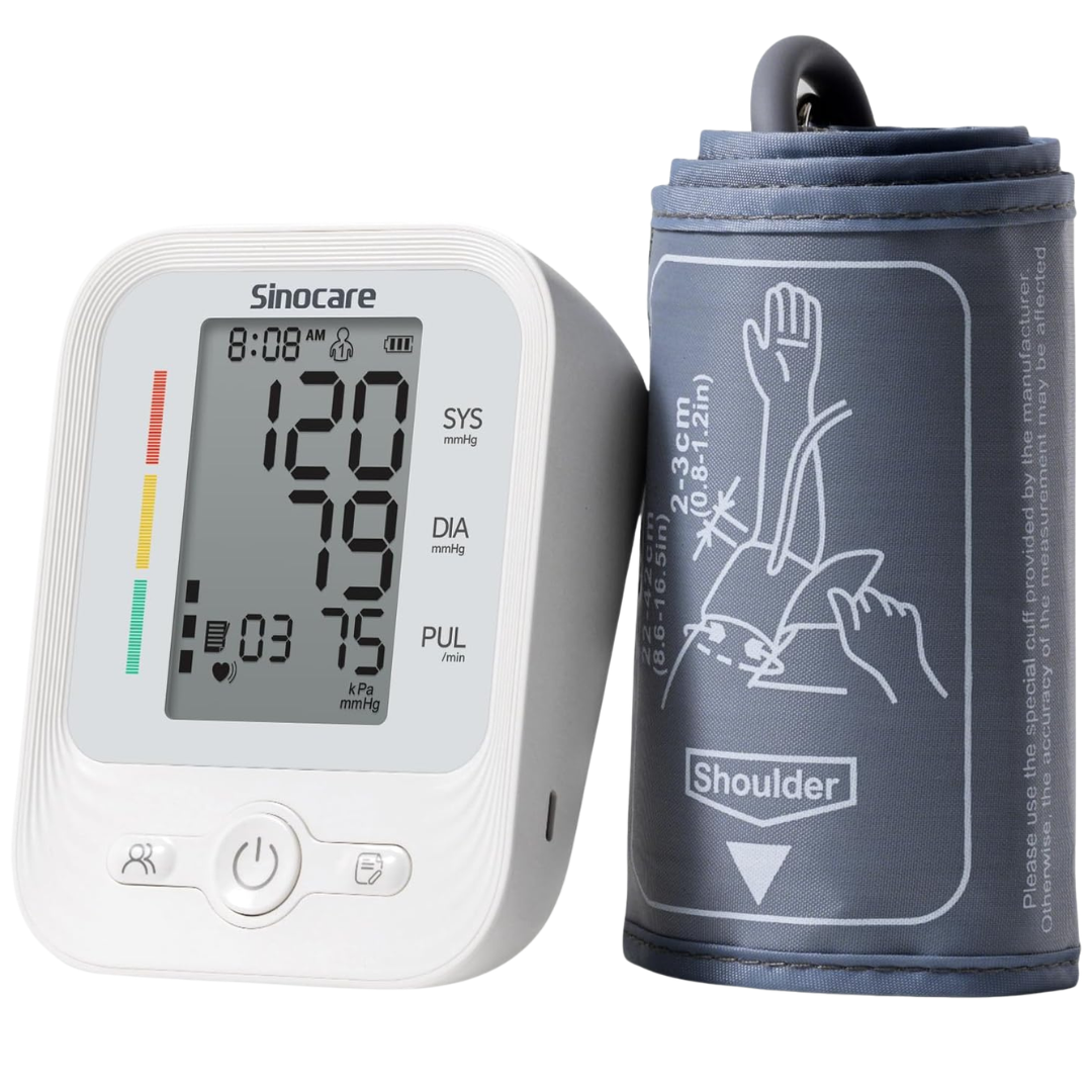 Upper Arm Blood Pressure Monitor W/ 3-Color Backlit LCD
