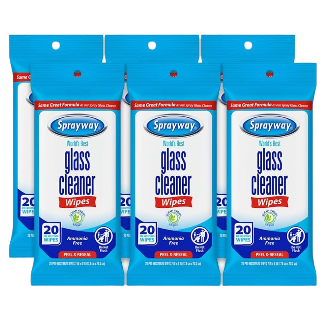 120-Count (6pk X 20ct) Sprayway Glass Cleaner Wipes
