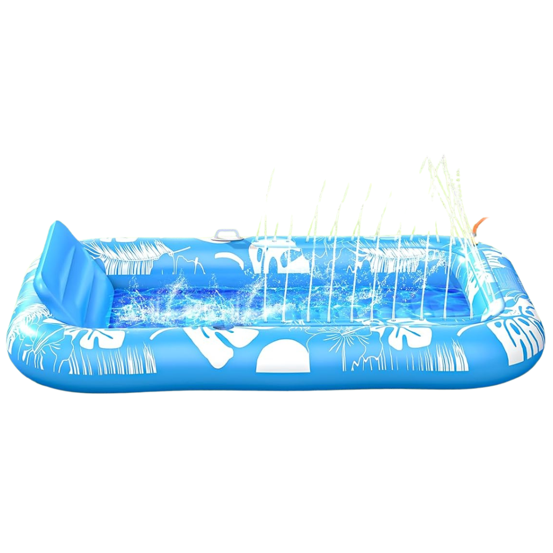 77" X 48" Voice-tank Inflatable Tanning Pool Lounger Float W/Sprinkler