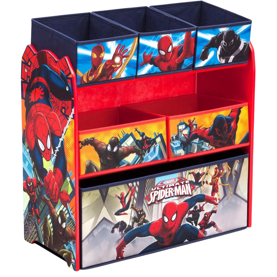 6-Bin Delta Children Marvel Spider-Man Toy Organizer (Spider-Man)