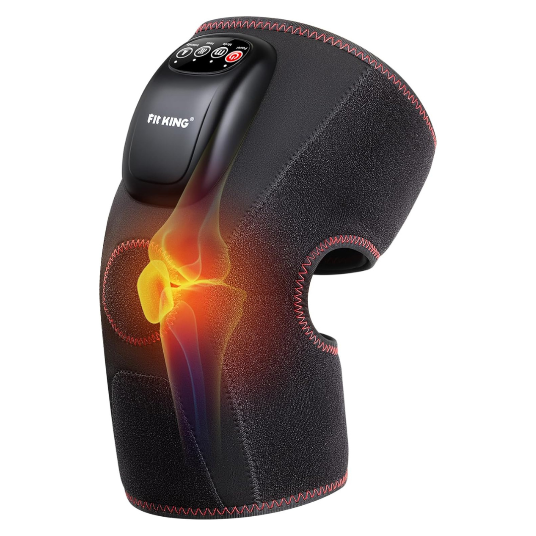 FIT KING Air Compression Knee Massager W/ Heat, 3 Modes & 3 Intensities
