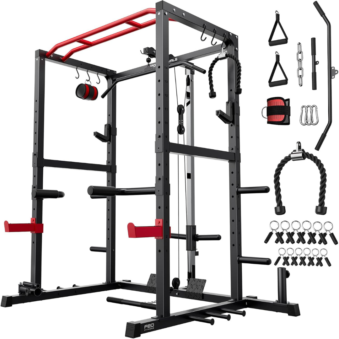 Sportsroyals Power Cage 1600lbs Capacity Multi-Function Power Rack