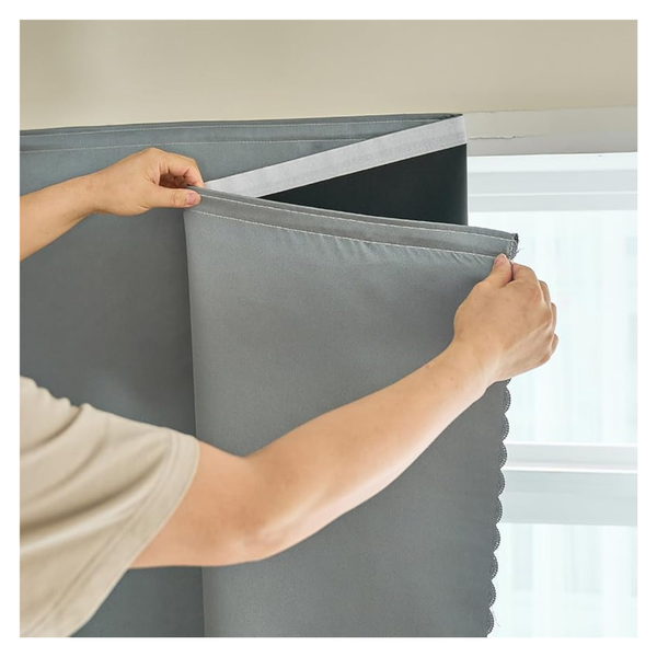 59" W X 84" L Self Adhesive 100% Blackout Window Curtains