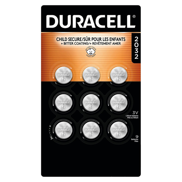 9-Count Duracell CR2032 3V Lithium Battery