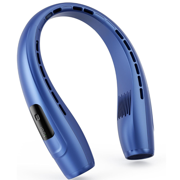 Peiyuu S9 Bladeless Rechargeable Neck Fan With 5200mAh Battery (Blue)