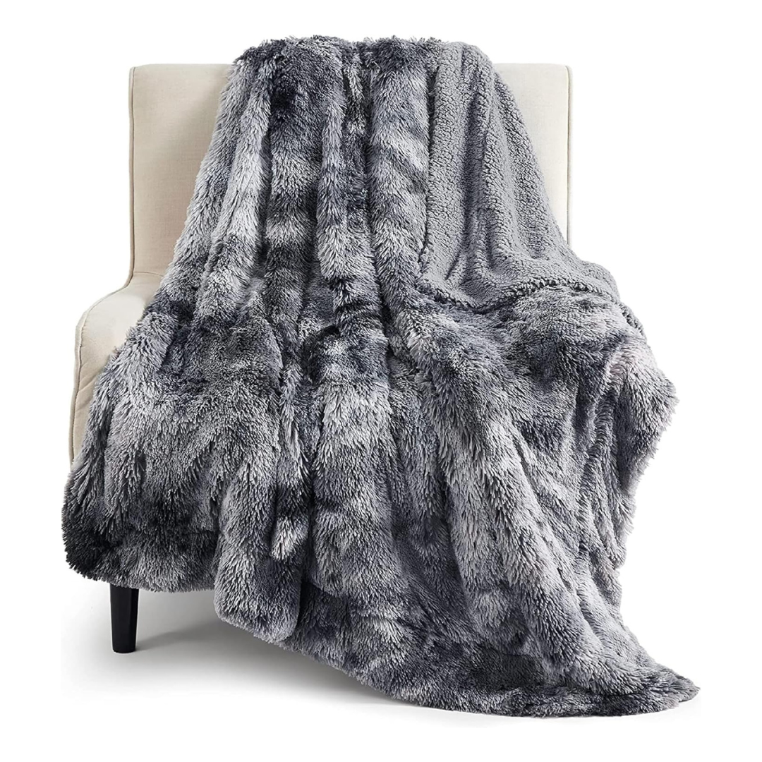 50"x60" Bedsure GentleSoft Fluffy Faux Fur Throw Blanket