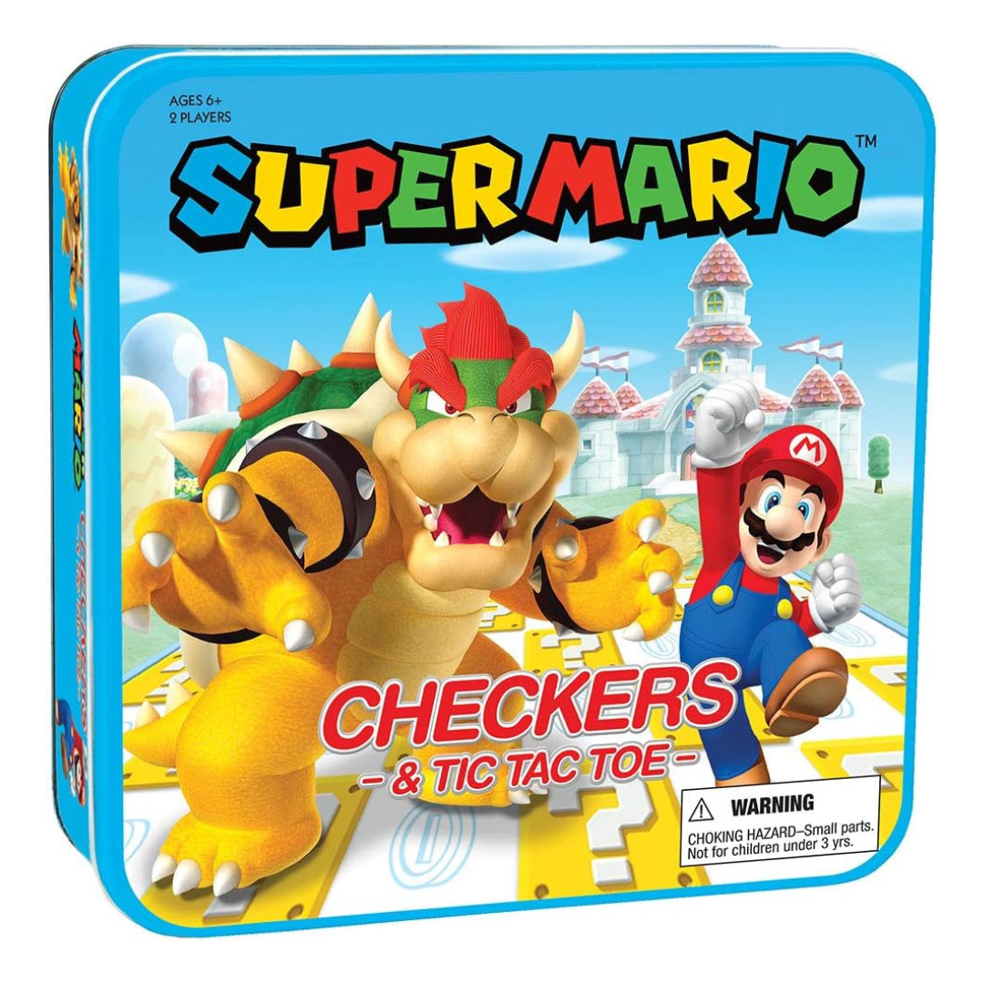 Super Mario Checkers & Tic-Tac-Toe Collector's Game Set