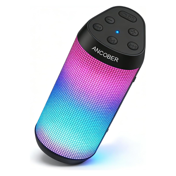 Ancober 20W HD Stereo Sound Portable Bluetooth Speaker W/8-Mode LED Light