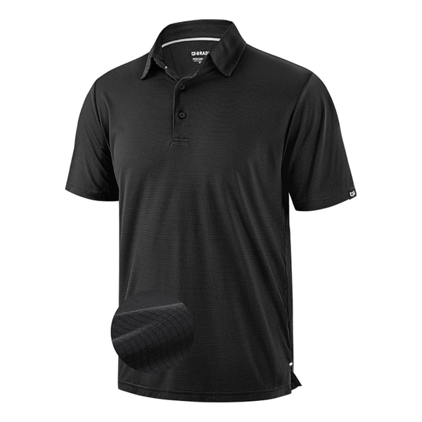 G Gradual Men's Grid Lightweight Dry Fit Golf Polo Tee (Various)