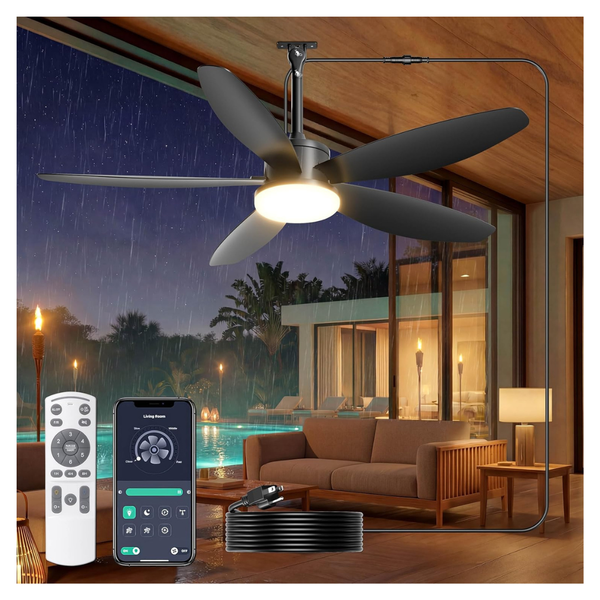 42" Phylluz Dimmable Outdoor Ceiling Fan W/ Remote & App Control