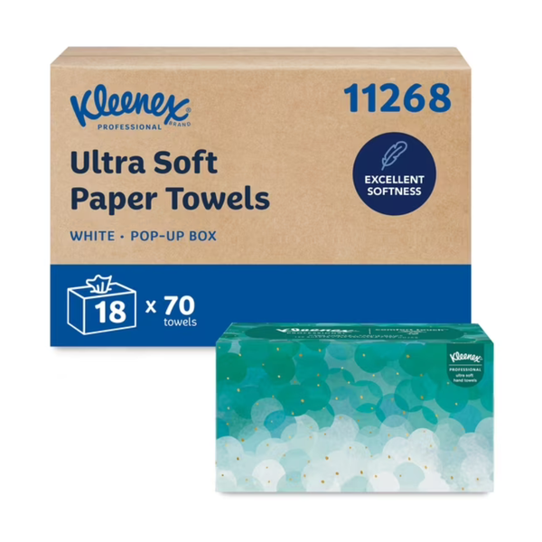 18 Boxes Of 70 Sheets Kleenex Professional Ultra Soft Absorbent Paper Hand Towels