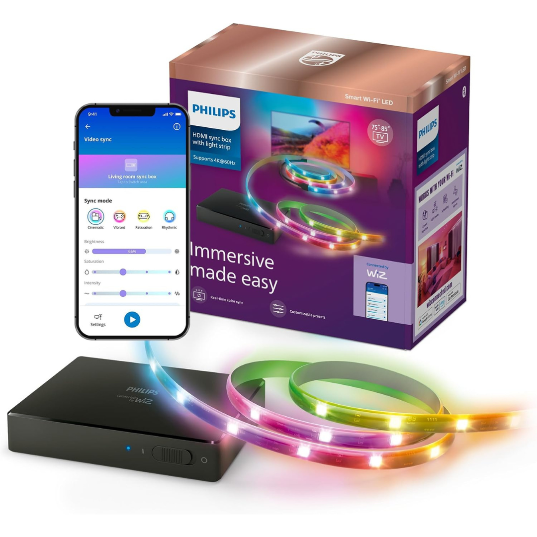 Philips WiZ Smart HDMI Sync Box W/ RGBIC TV Backlight