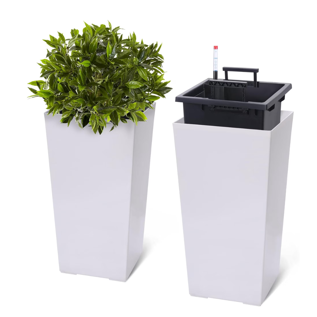 2-Piece GarveeLife 22.5" Tall Planters W/ Two Water Level Monitors
