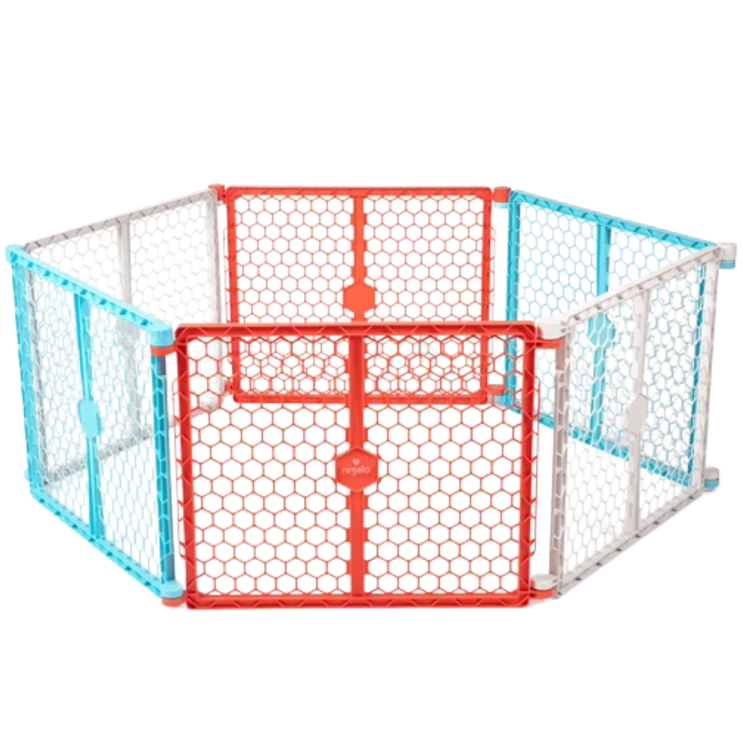 Regalo 2-in-1 Super Wide Baby Safety Gate And Play Yard, 192'' Coverage