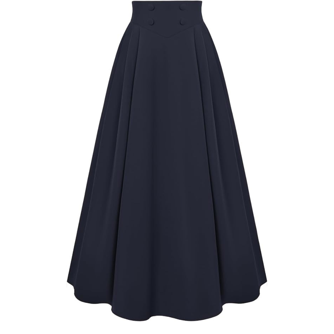 Scarlet Darkness Women's High-Waisted A-Line Maxi Skirt (Various)