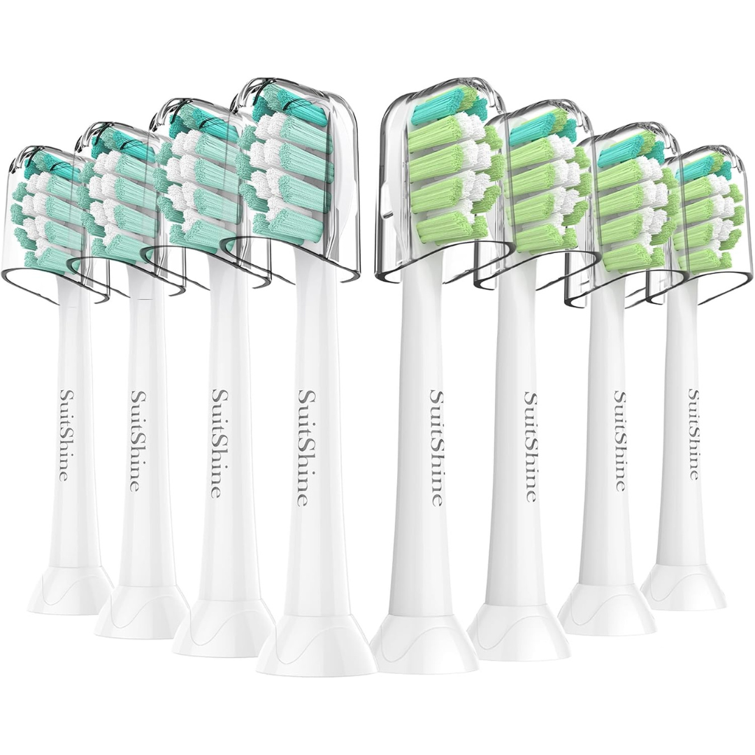 8-Pack SuitShine Replacement Toothbrush Heads