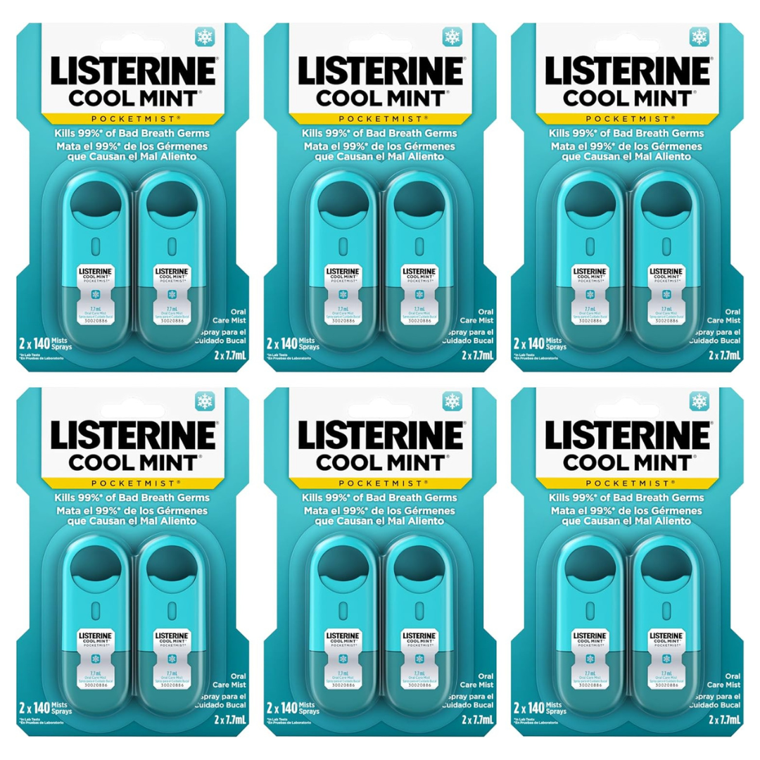 12-Count 7.7oz Listerine Cool Mint Pocketmist Fresh Breath Spray