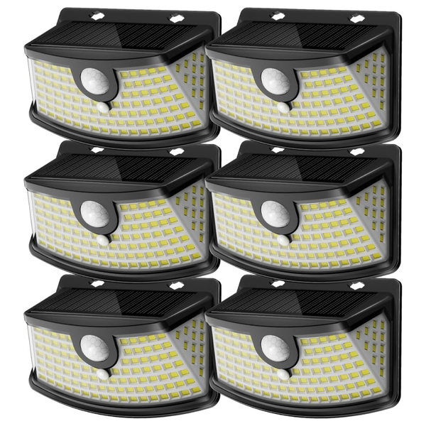 6-Pack 120-LED Solar Motion Sensor Lights With Reflector